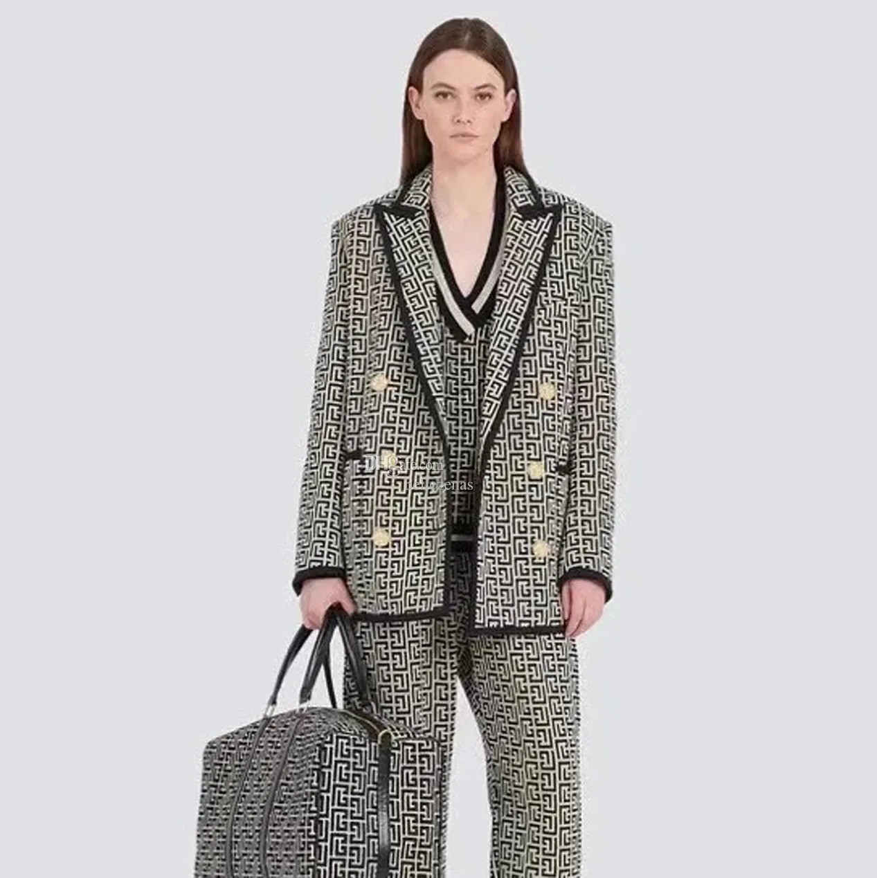 Womens Suit Jacket: Retro Fashion Double Breasted Blazer, Slim Fit