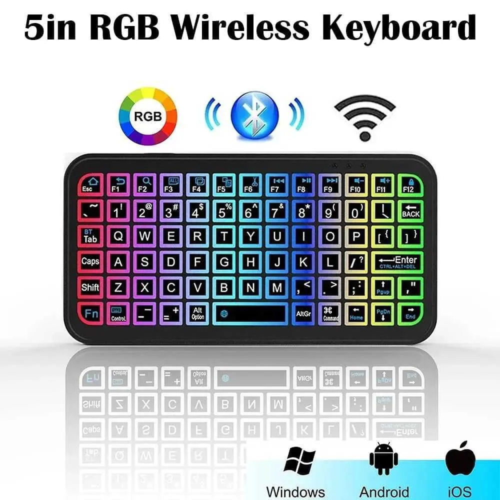 BT 5 Inch Wireless Keyboard Rechargeable Bluetooth Keyboard With ...
