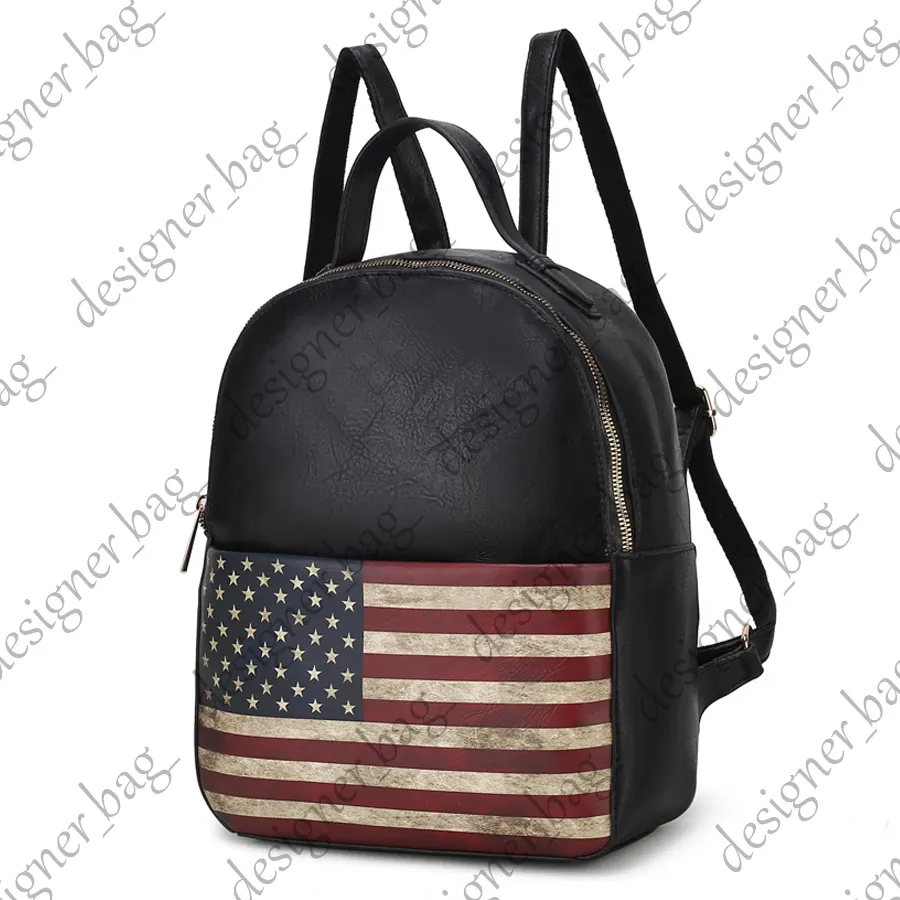 MKF Collection Women's Flag Backpack Purse - Vegan Leather Fashion Daypack (Briella Black, Large) - View #2