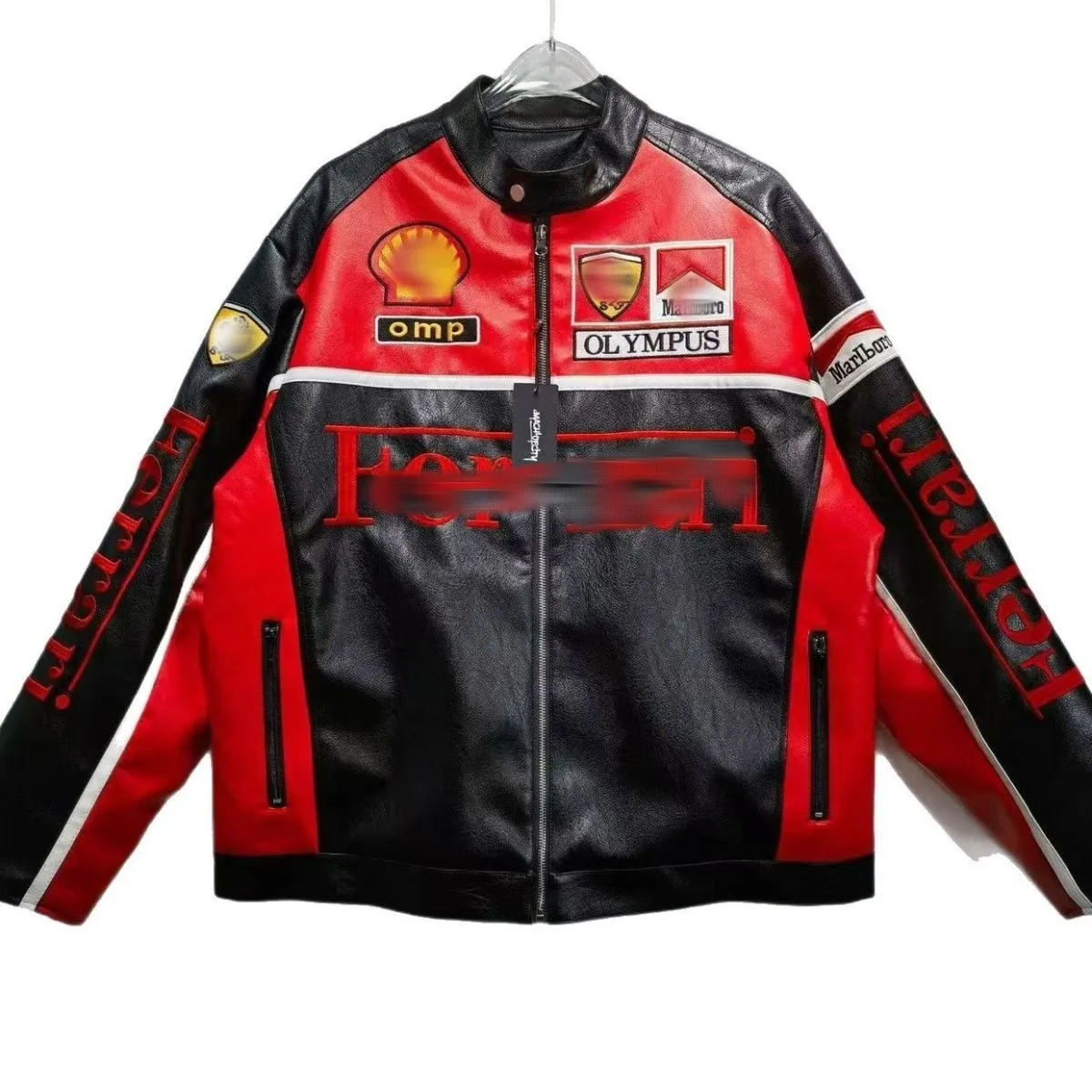 F1 ジャケット: メンズ リアル レザー レーシング ジャケット