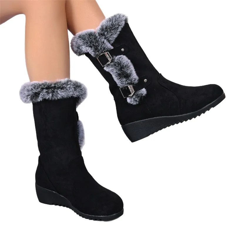 hot Free Shipping Designer Boots For Woman Cotton Shoes Winter New Thick Soled Plush Fashionable Casual Snow Boots_desvips.com
