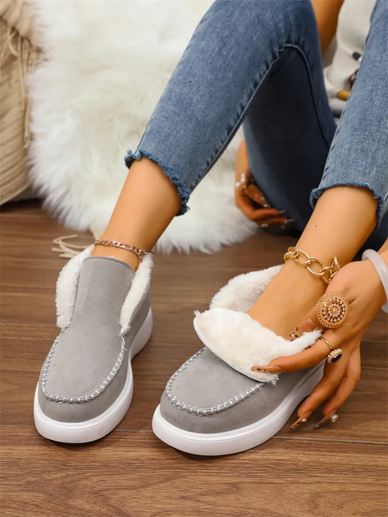Designer snowboots för damer med plyschfoder för vintern_voghion.com