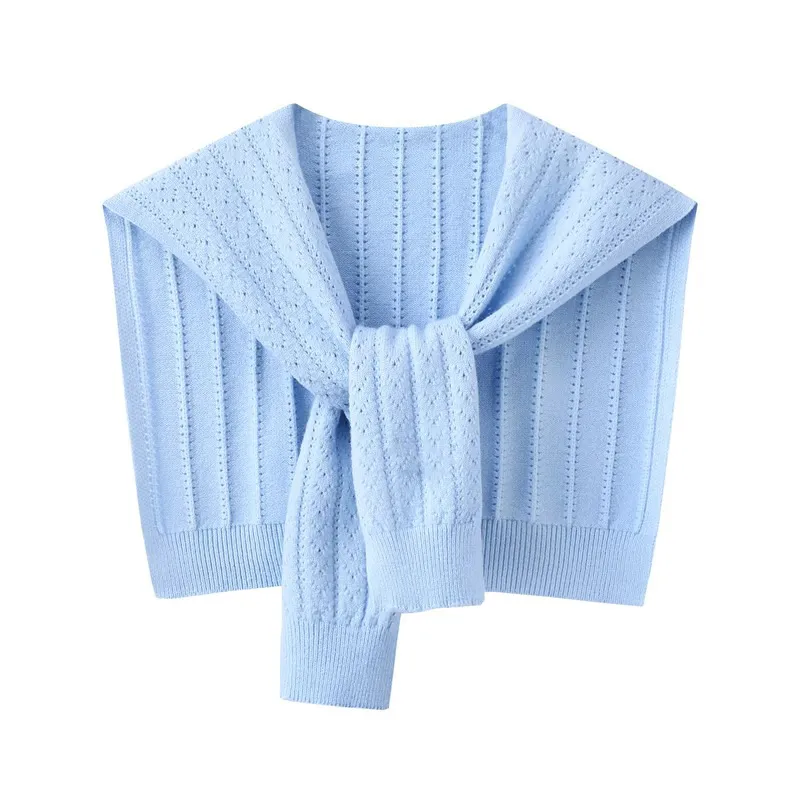 Save Big on Bulk Shawl Waistcoat Knitted Shawl Vest Korean Style Solid  Color Hollow Out Waistcoat Spring And Summer Fashion Warm Shoulder Cover Up 