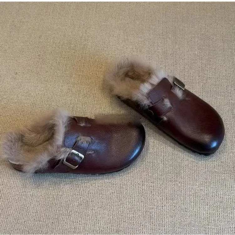Gratis verzending! Designer slippers voor dames, herfst en winter. Nieuwe binnen- en buitensnowboots, warme vintage pluche slippers._voghion.com