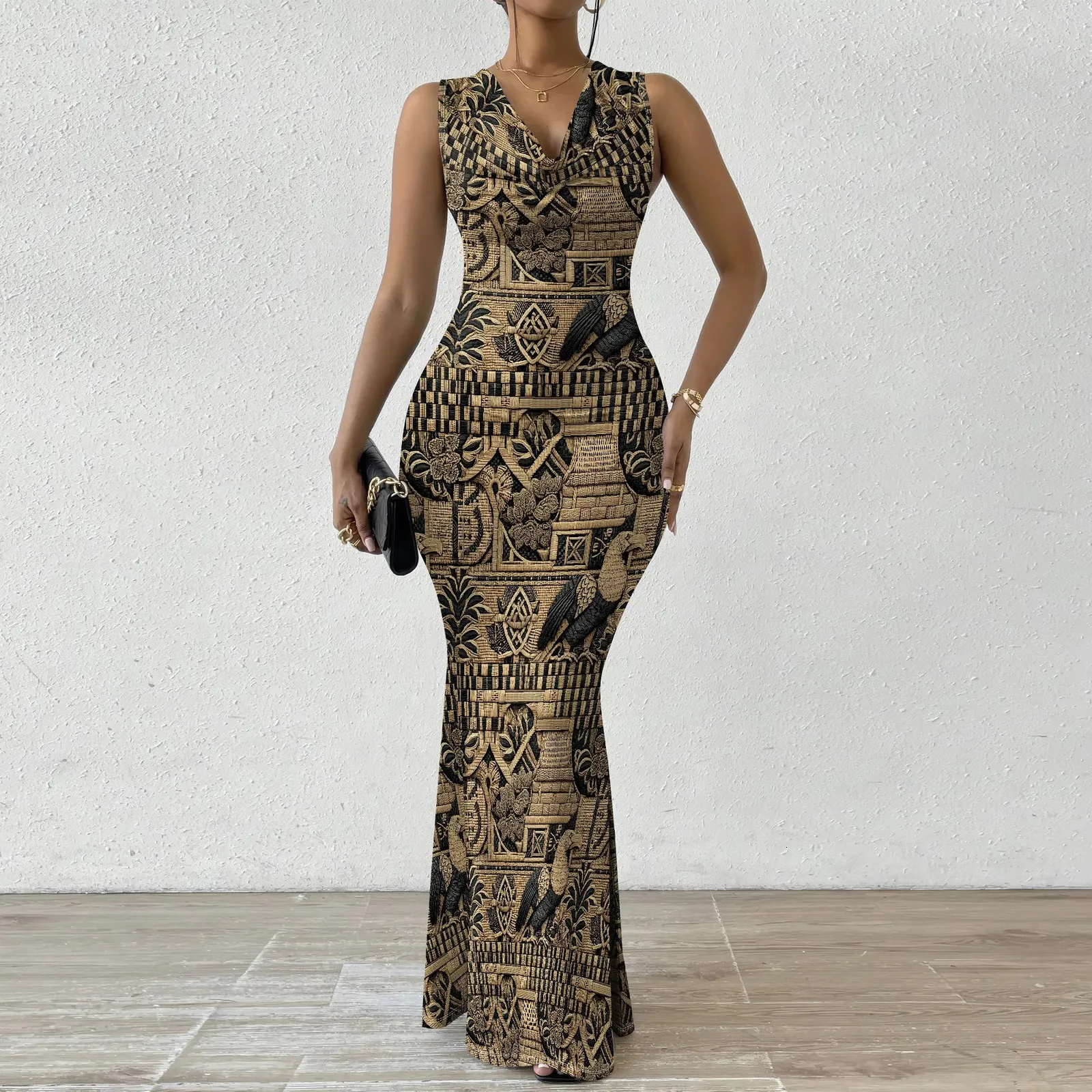 bodycon african print dress African Festival Print Midi Dress – Elegant Short Sleeve XXXL main image 1