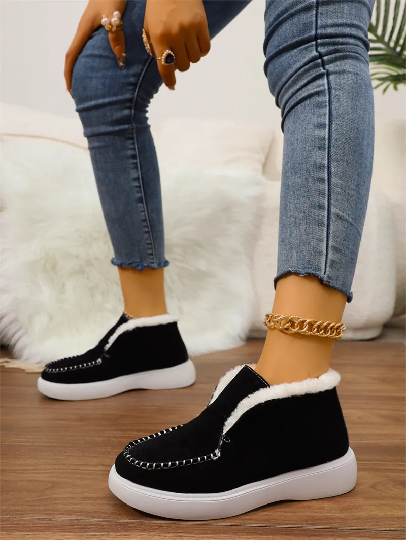 Designer snowboots för damer med plyschfoder för vintern_voghion.com