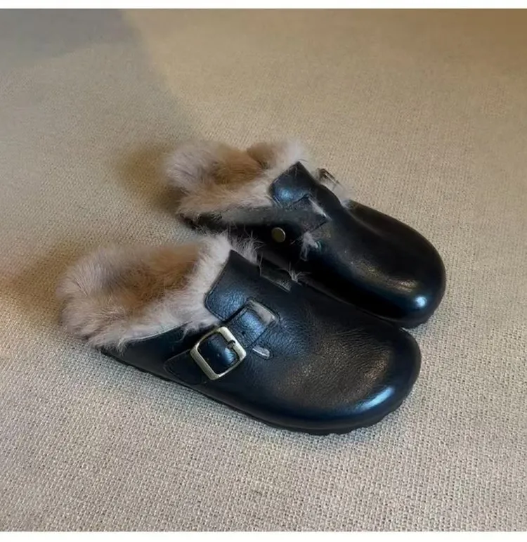 Gratis verzending! Designer slippers voor dames, herfst en winter. Nieuwe binnen- en buitensnowboots, warme vintage pluche slippers._voghion.com