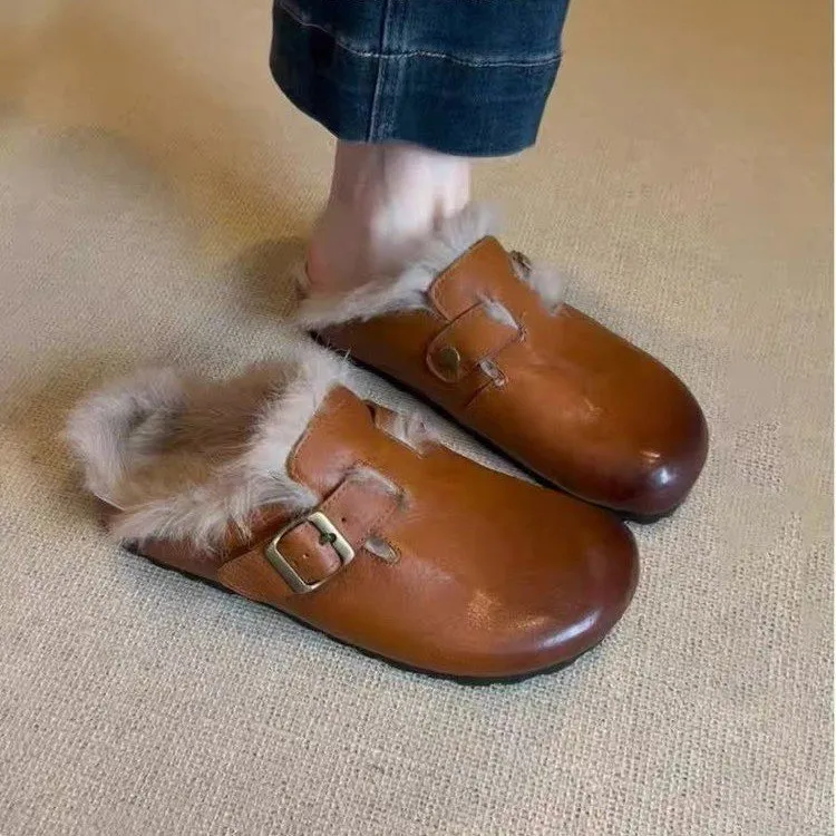 Pantofole firmate con spedizione gratuita per donna, autunno e inverno, nuovi stivali da neve da interno ed esterno, caldi e vintage, in peluche_voghion.com