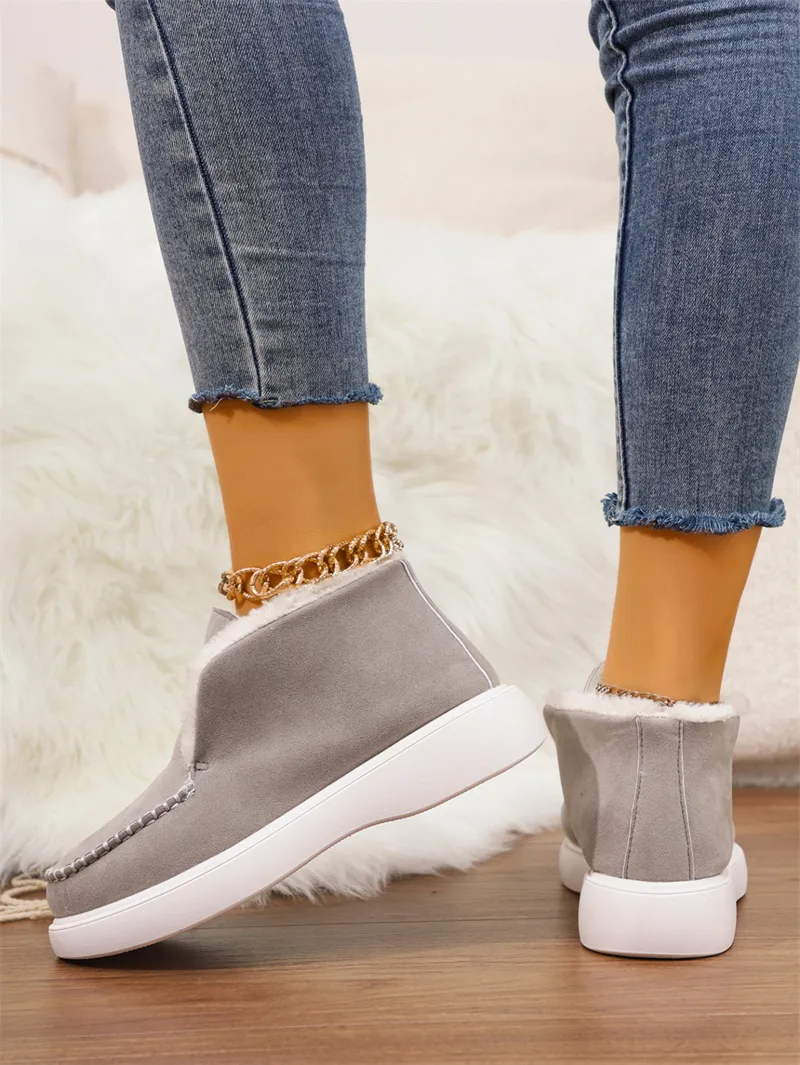 Designer snowboots för damer med plyschfoder för vintern_voghion.com