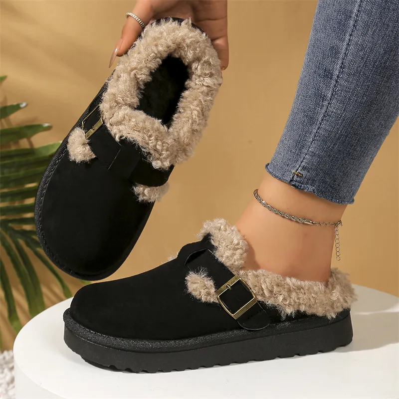 Pantofole firmate con spedizione gratuita per donna, autunno e inverno, nuovo stile, stivali da neve per interni ed esterni, caldi e vintage._voghion.com