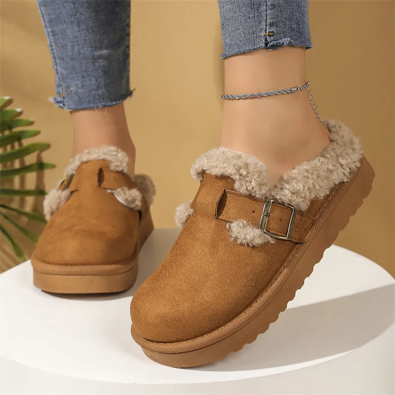 Pantofole firmate con spedizione gratuita per donna, autunno e inverno, nuovo stile, stivali da neve per interni ed esterni, caldi e vintage._voghion.com