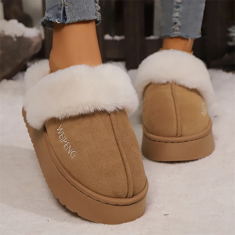 Hot Gratis Verzending Designer Pantoffels Voor Dames Herfst En Winter Nieuwe Stijl Thuis Buitenkleding Warm Lichtgewicht Pluche Zwart_voghion.com