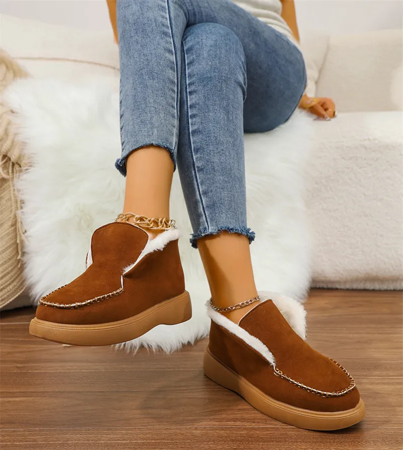 Designer snowboots för damer med plyschfoder för vintern_voghion.com