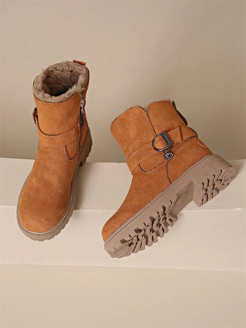 Designer promenadskor för kvinnor vinter bomull med pälsfoder_voghion.com