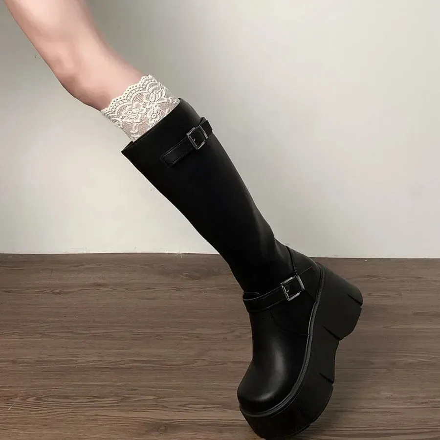 Spring And Autumn Comfortable Waterproof Platform Beautiful Casual Fairy Style Knight Edition Anti Slip Boots 250612_voghion.com