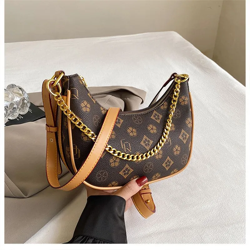 Free Shipping 2025 New Designer Fashionable Commuting Tote Premium Texture Printed Single Shoulder Diagonal Cross Armpit_voghion.com