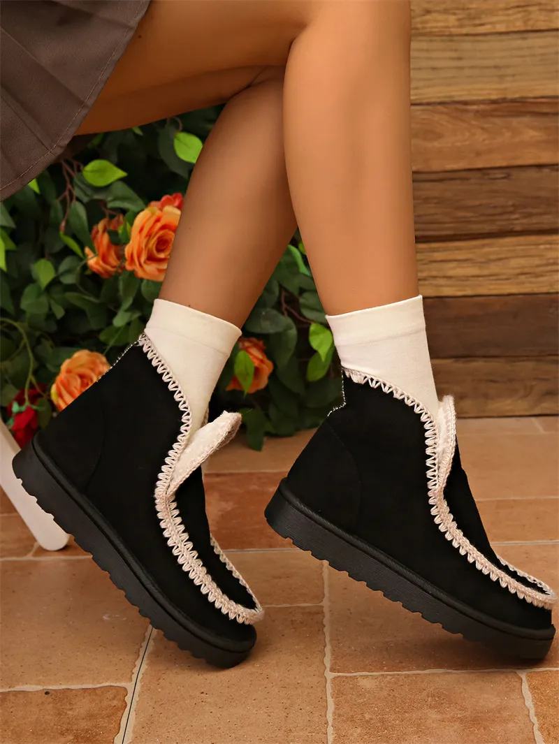 Vintage winter snowboots voor dames met dikke pluche zool_voghion.com