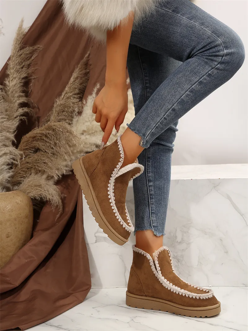 Vintage winter snowboots voor dames met dikke pluche zool_voghion.com