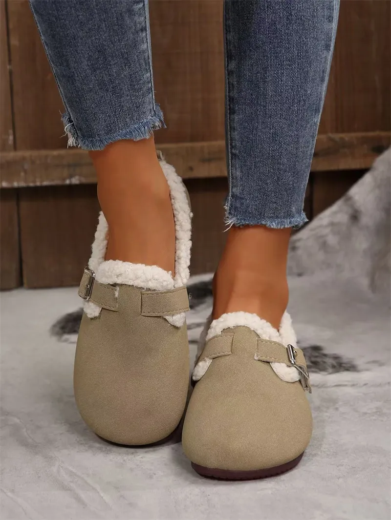 hot Free Shipping Digner Casual Sho For Woman Winter Vintage Soft Sole Versatile Classic Comfortable Khaki Green_desvips.com
