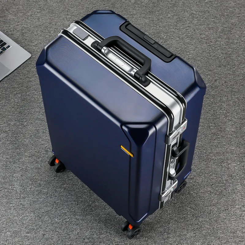 Men's carry-on suitcase with PU metallic PVC microfiber, large capacity ...