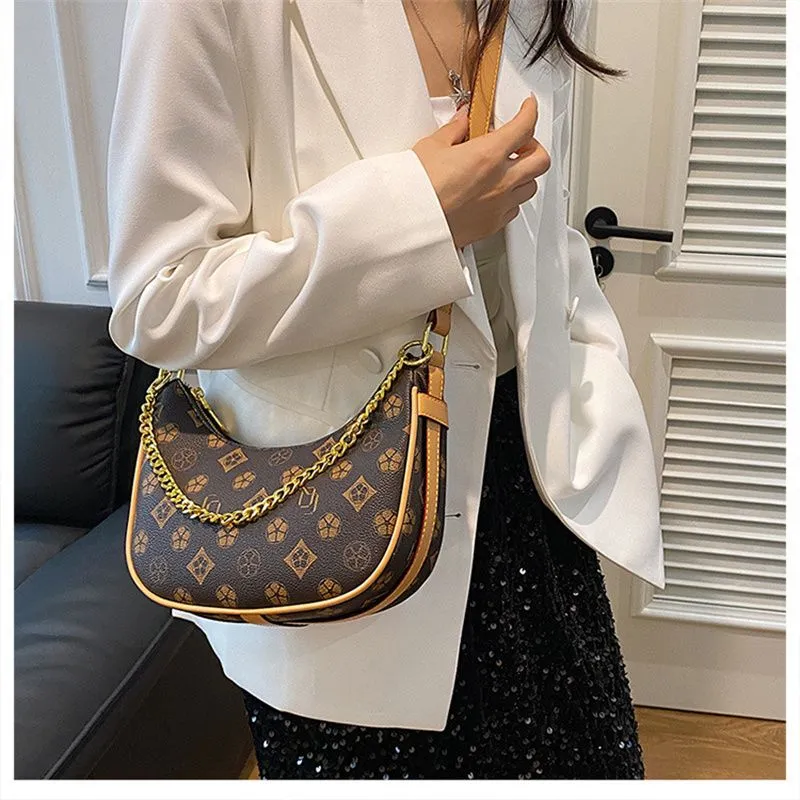 Free Shipping 2025 New Designer Fashionable Commuting Tote Premium Texture Printed Single Shoulder Diagonal Cross Armpit_voghion.com