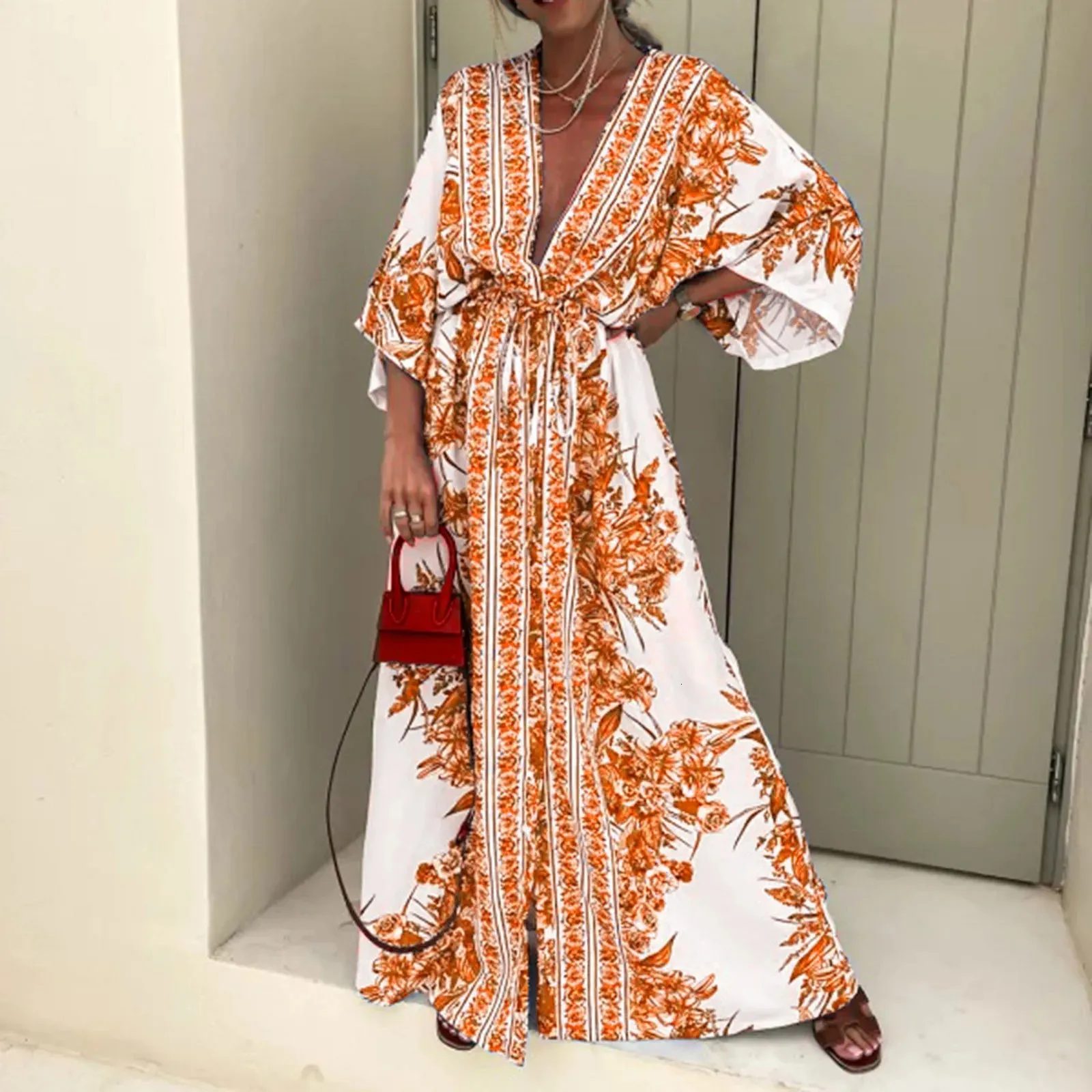 kimono pattern dress bohemian CLEARANCE