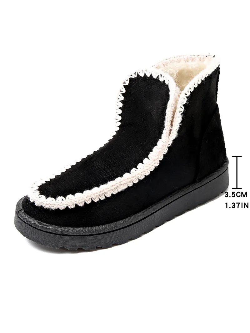Vintage winter snowboots voor dames met dikke pluche zool_voghion.com