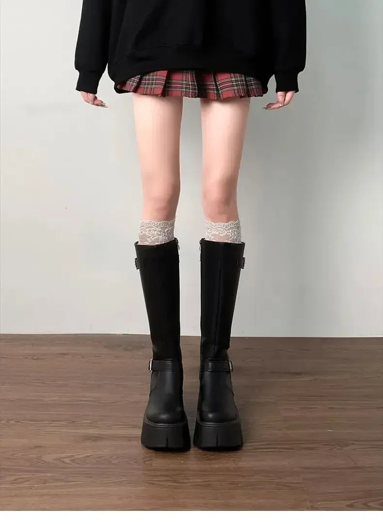 Spring And Autumn Comfortable Waterproof Platform Beautiful Casual Fairy Style Knight Edition Anti Slip Boots 250612_voghion.com