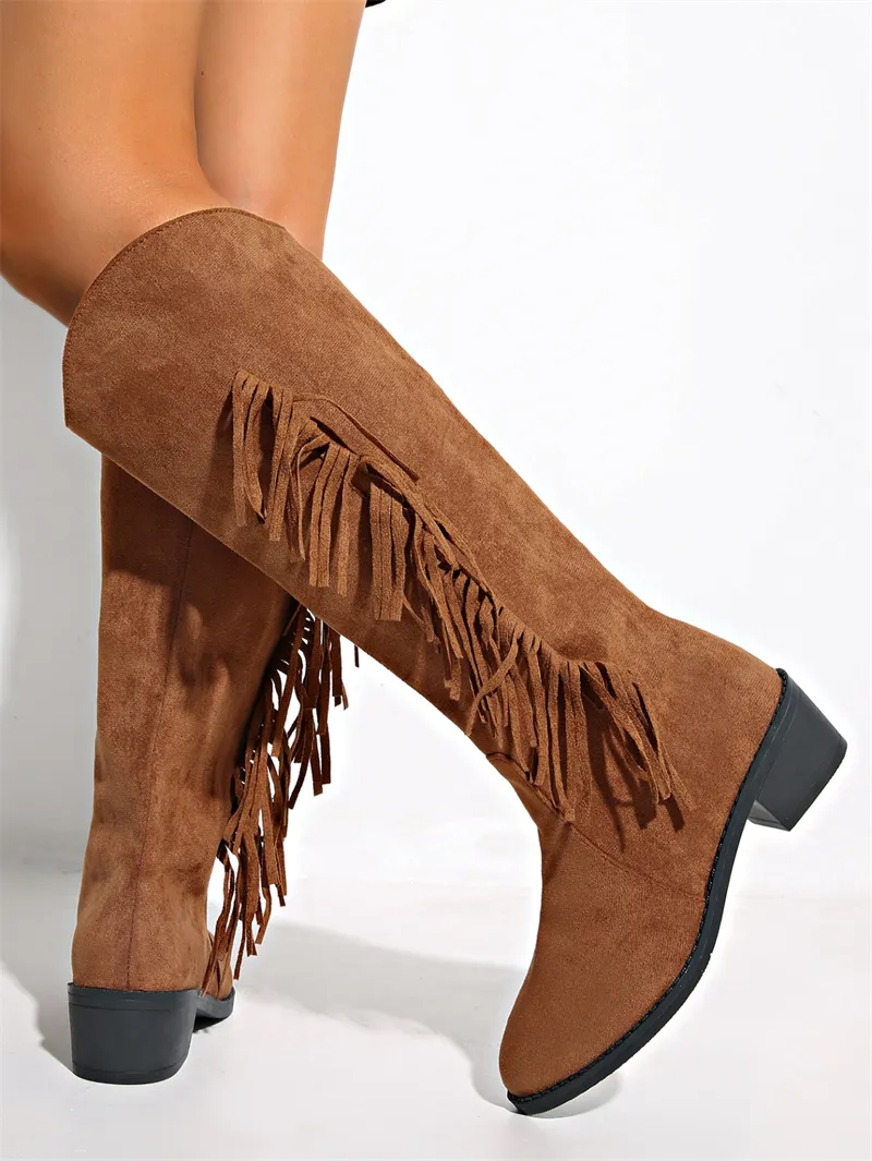 Botas de neve femininas designer vintage clássicas c borlas_voghion.com
