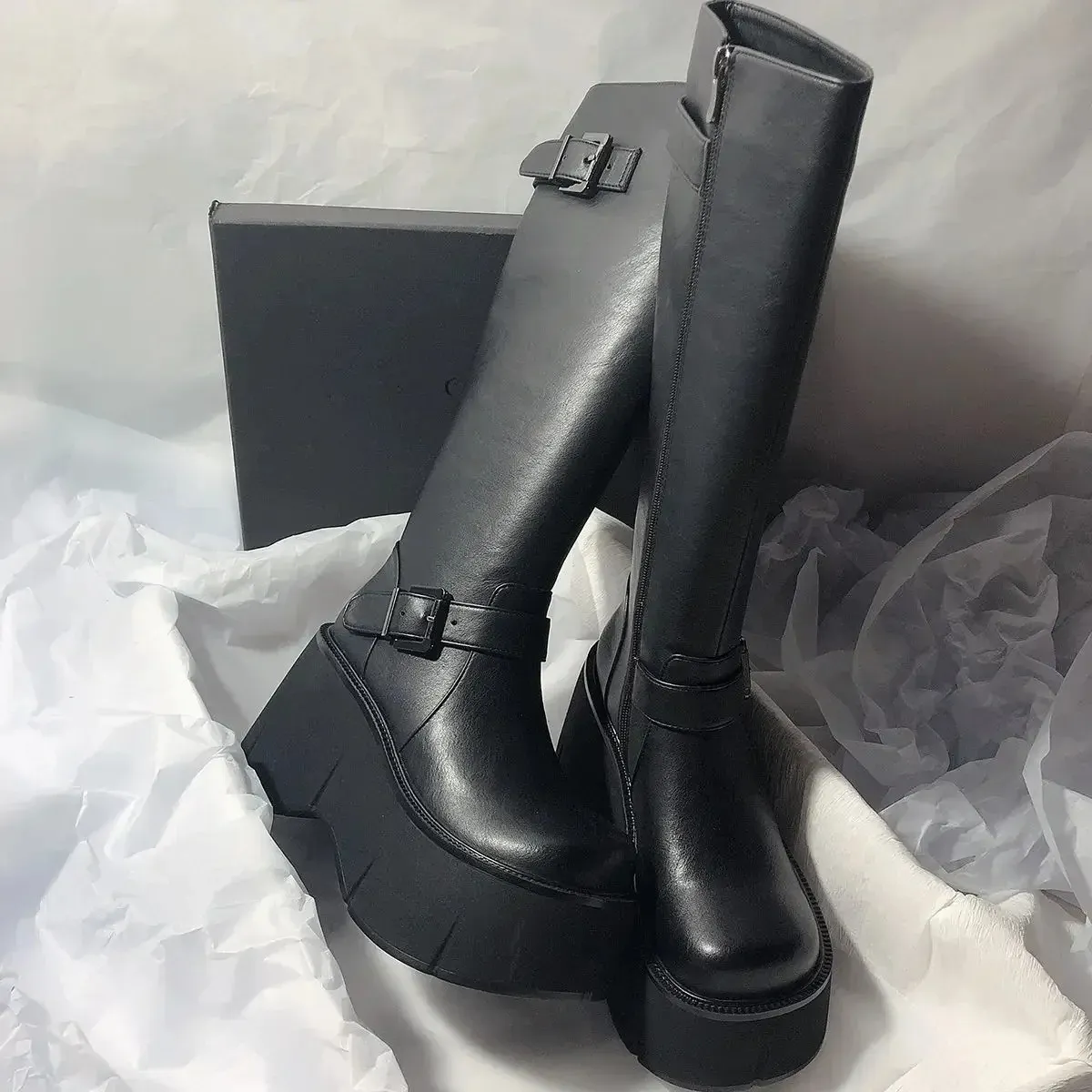 Spring And Autumn Comfortable Waterproof Platform Beautiful Casual Fairy Style Knight Edition Anti Slip Boots 250612_voghion.com