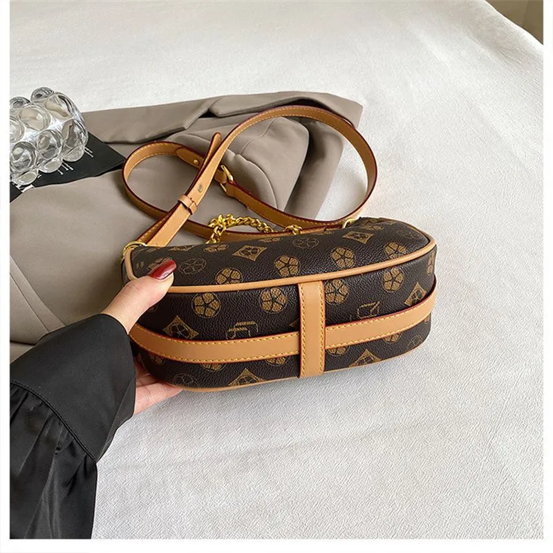 Free Shipping 2025 New Designer Fashionable Commuting Tote Premium Texture Printed Single Shoulder Diagonal Cross Armpit_voghion.com