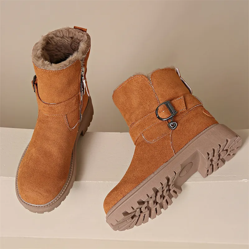 hot Free Shipping Designer For Woman Cotton Shoes Winter New Thick Soled Plush Solid Fashion B Casual Vintage Snow_voghion.com