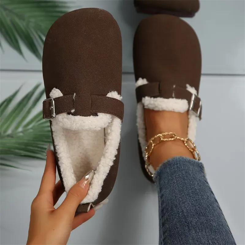 hot Free Shipping Digner Casual Sho For Woman Winter Vintage Soft Sole Versatile Classic Comfortable Khaki Green_desvips.com