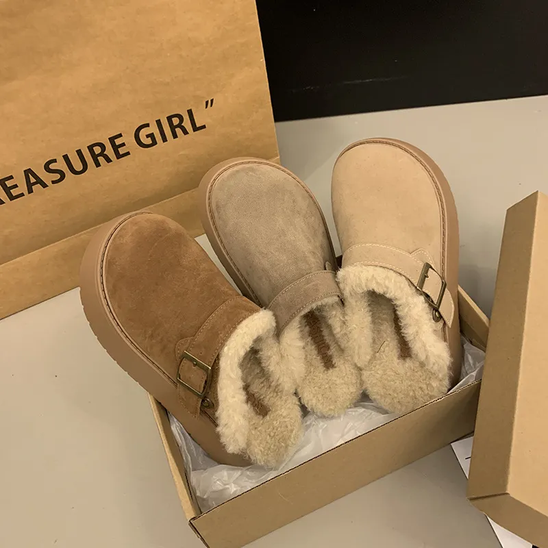hot Free Shipping Designer Slippers For Woman Winter New Indoor Outdoor Snow Boots Keep Warm Vintage Classic Plush_voghion.com