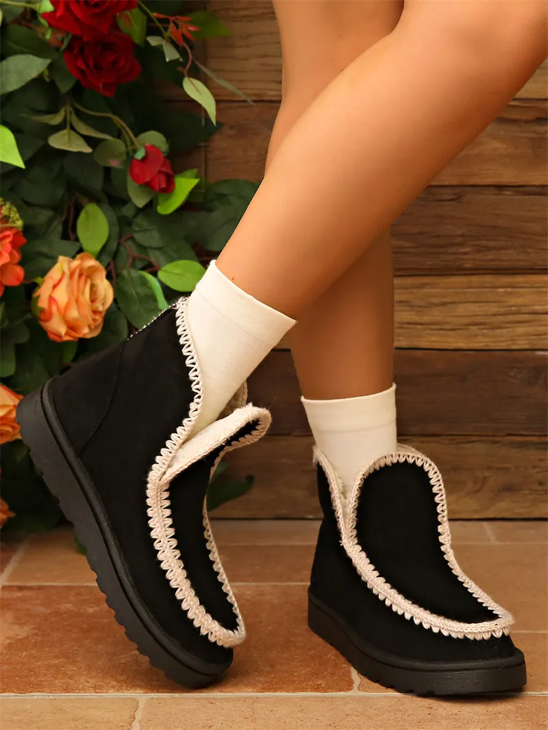 Vintage winter snowboots voor dames met dikke pluche zool_voghion.com