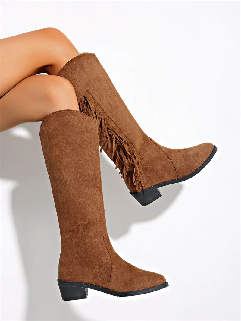 Botas de neve femininas designer vintage clássicas c borlas_voghion.com