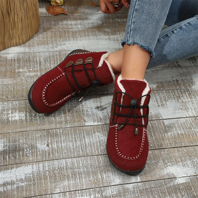 Hot Gratis Verzending Designer Voor Vrouwen Katoenen Schoenen Winter Nieuwe Dikke Zolen Pluche Mode Laarzen Casual Vintage Zwart Grijs_voghion.com