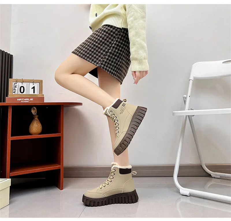 Botas de nieve mujer designer con plataforma forro de algodón_voghion.com