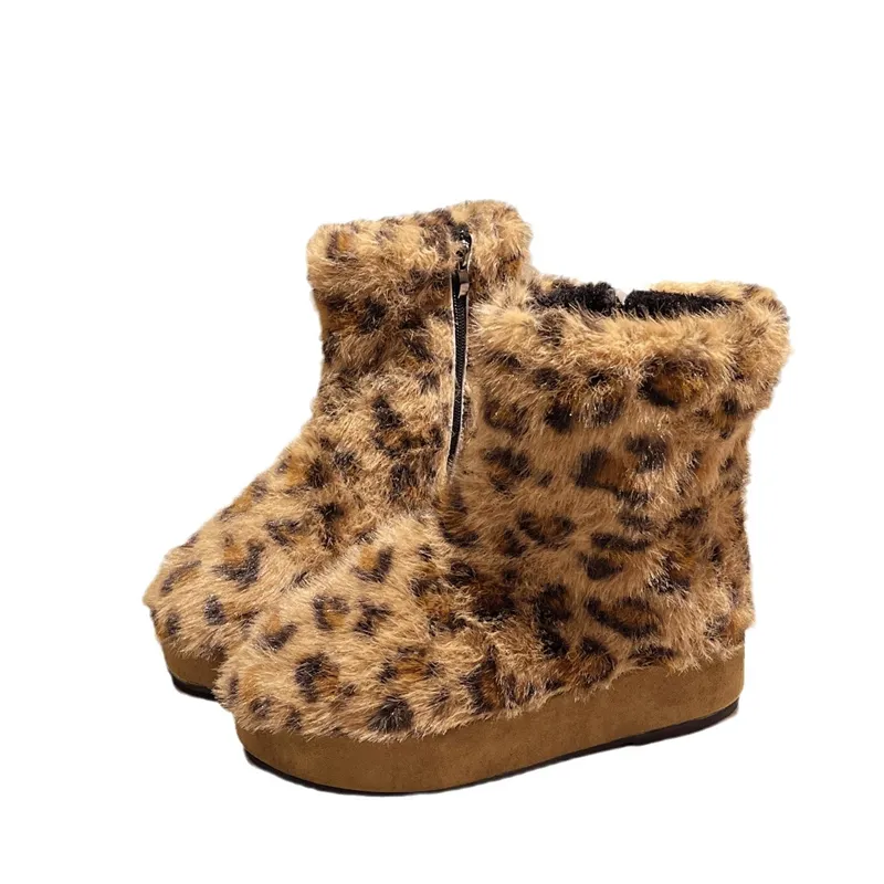 Kostenloser Versand! Designer-Damenschuhe aus Baumwolle halten warm. Modische Stiefel im Vintage-Plateau-Stil, weiß/braun. Schneestiefel._voghion.com