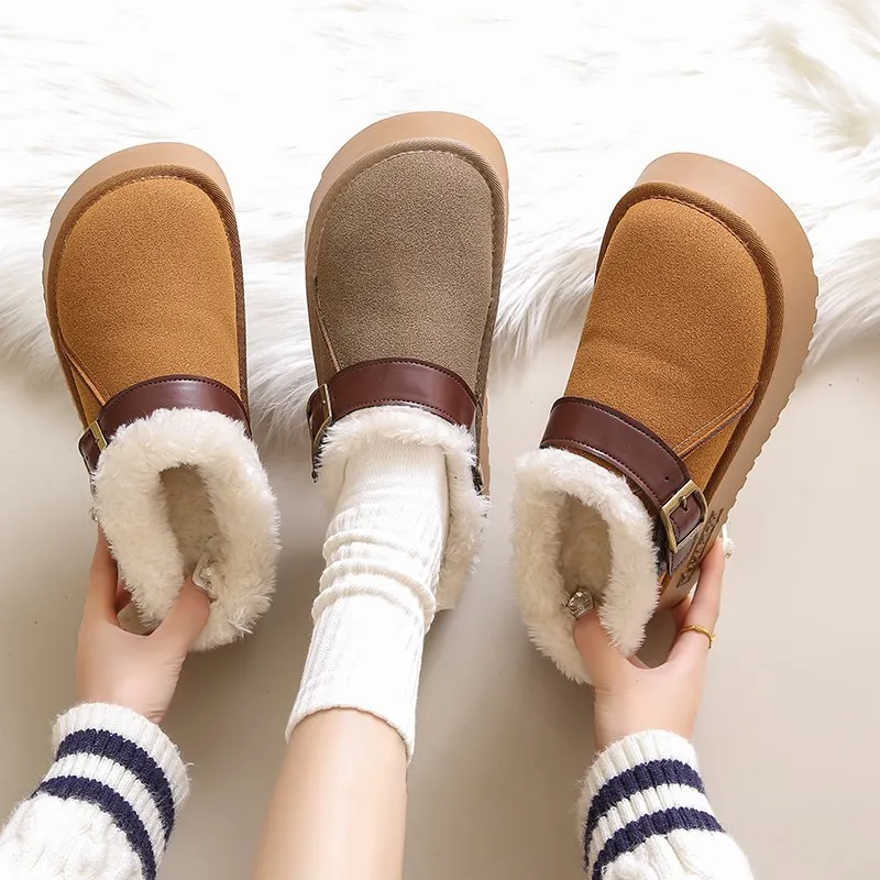 hot Free Shipping Designer For Woman Cotton Shoes Winter Keep Warm Fashion Boots Vintage Brown Snow Boots_voghion.com