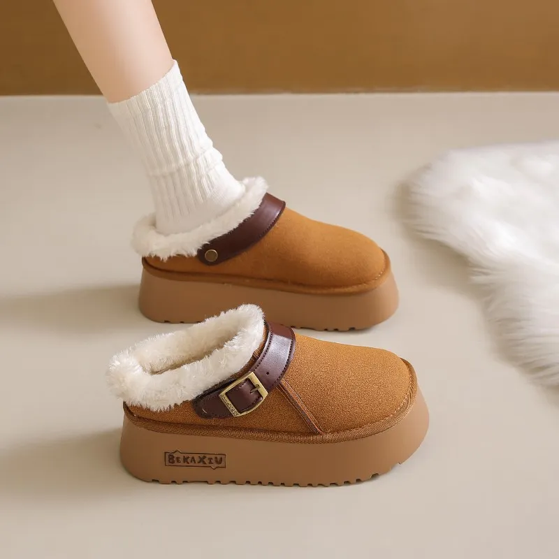 hot Free Shipping Designer For Woman Cotton Shoes Winter Keep Warm Fashion Boots Vintage Brown Snow Boots_voghion.com