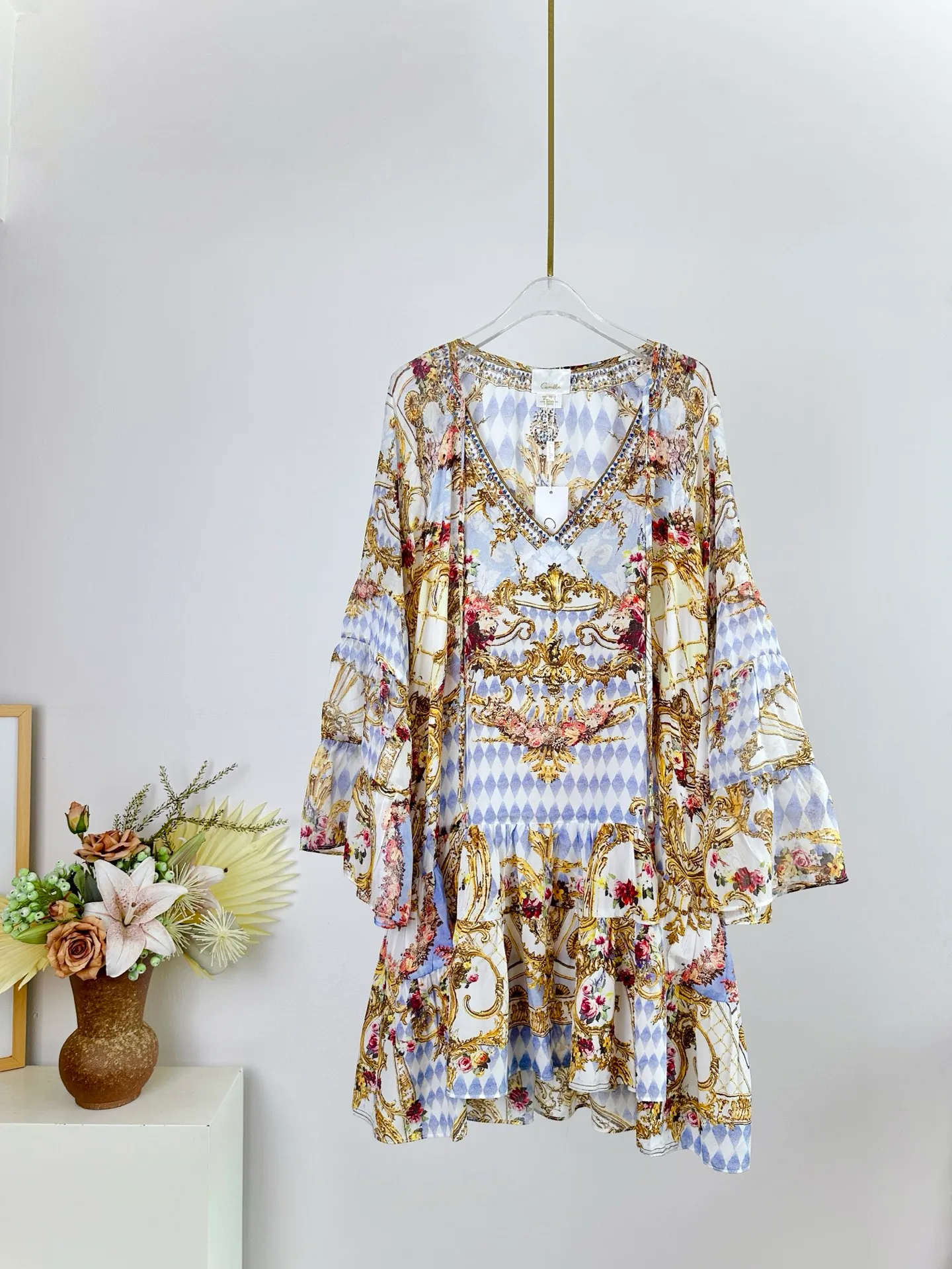 Floral Holiday Dress: Pink Victorian V Neck Dress | Womens Australian  Designer Dress From Ljcjc, $144.24 In Bulk | DHgate.Com