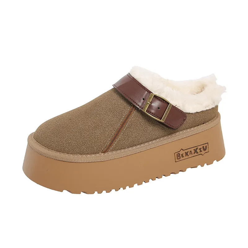 hot Free Shipping Designer For Woman Cotton Shoes Winter Keep Warm Fashion Boots Vintage Brown Snow Boots_voghion.com