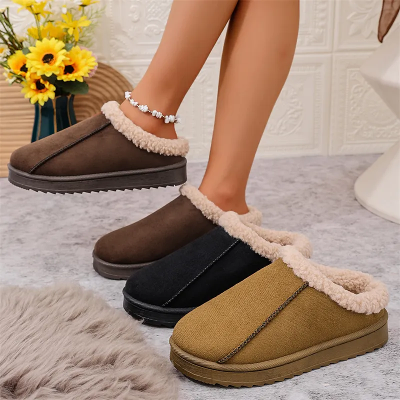 hot Free Shipping Designer Slippers For Woman Indoor Outdoor Keep Warm Cotton Shoes Casual Plush Sandals_voghion.com