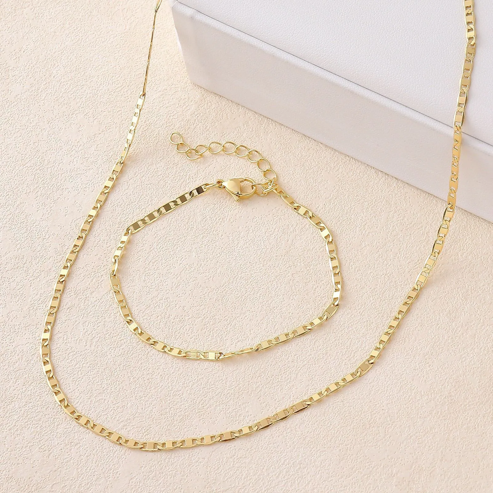 Anklets Minimalist Metal Anklets Women Gold Color Stainless Steel