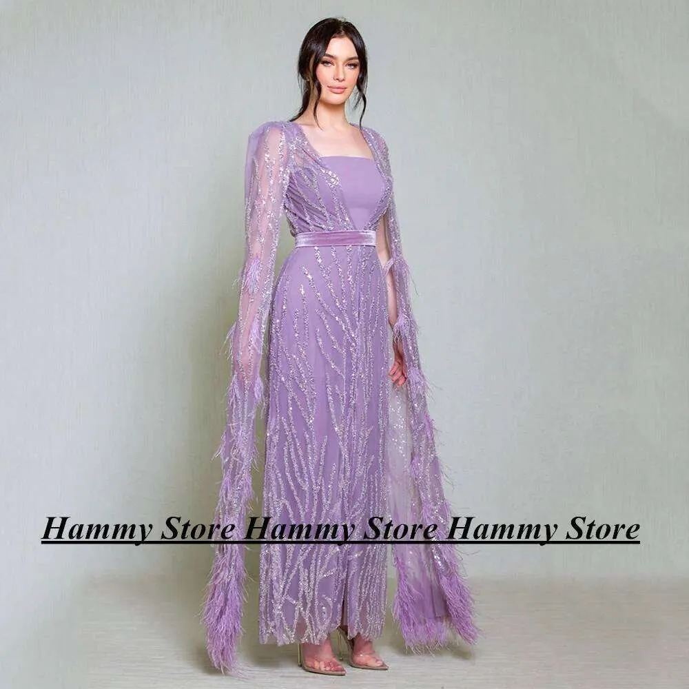 Lilac Strapless Velour Evening Dress With Customized Feather Jacket Ankle  Length Prom Gown With Belt Lilac Robe De Soiree From Clothessun7, $55.28 |  DHgate.Com