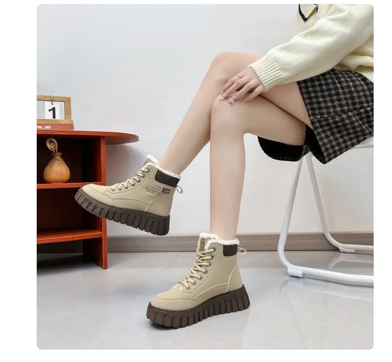 Botas de nieve mujer designer con plataforma forro de algodón_voghion.com