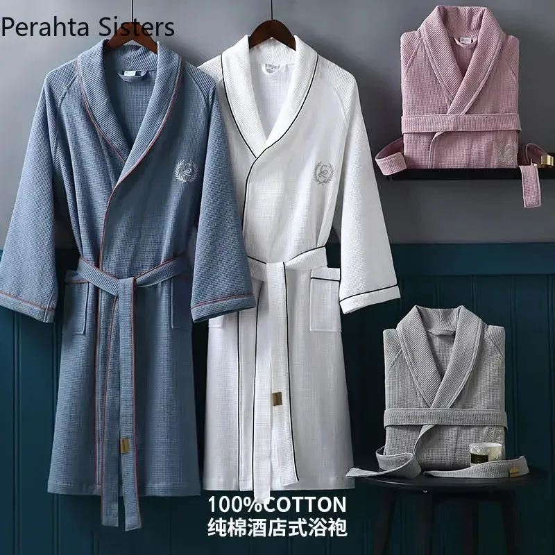 Mens Waffle Weave Bathrobe, Pure Cotton Embroidered... From Mu03, $39.66 |  DHgate.Com