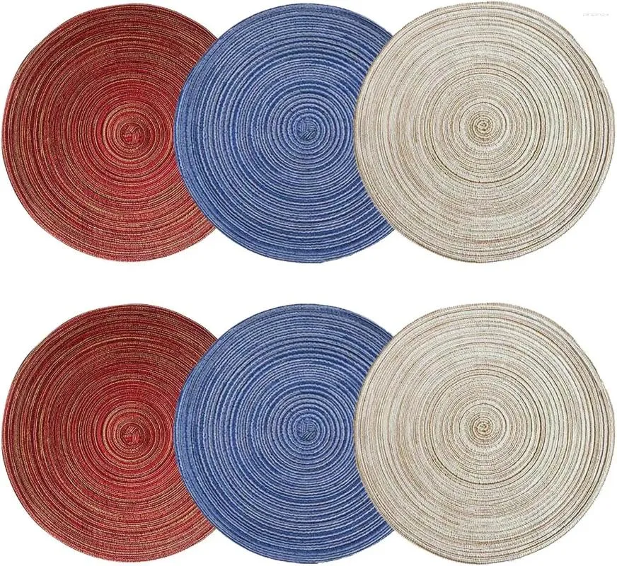 Set Tovagliette Rotonde SOUTHGATE - 6 Pezzi ∅38cm + Sottobicchieri, Blu, Lavabili - Foto 9