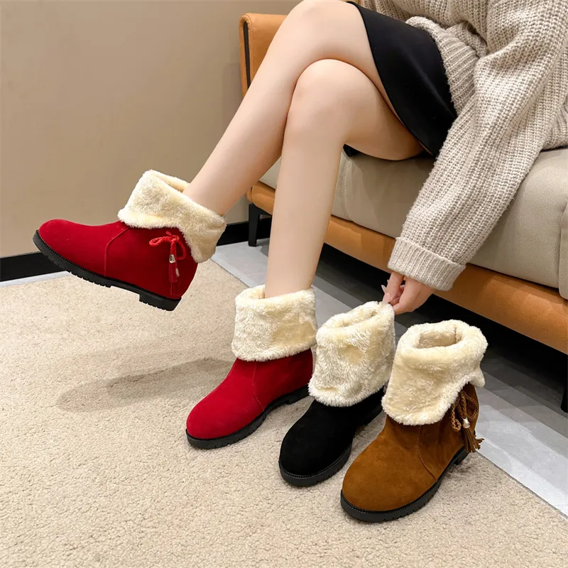 Nuovo Designer Spedizione Gratuita Per Donna Scarpe di Cotone Mantieni Caldi Stivali alla Moda con Plateau Stivali da Neve Neri Rossi Bianchi_voghion.com